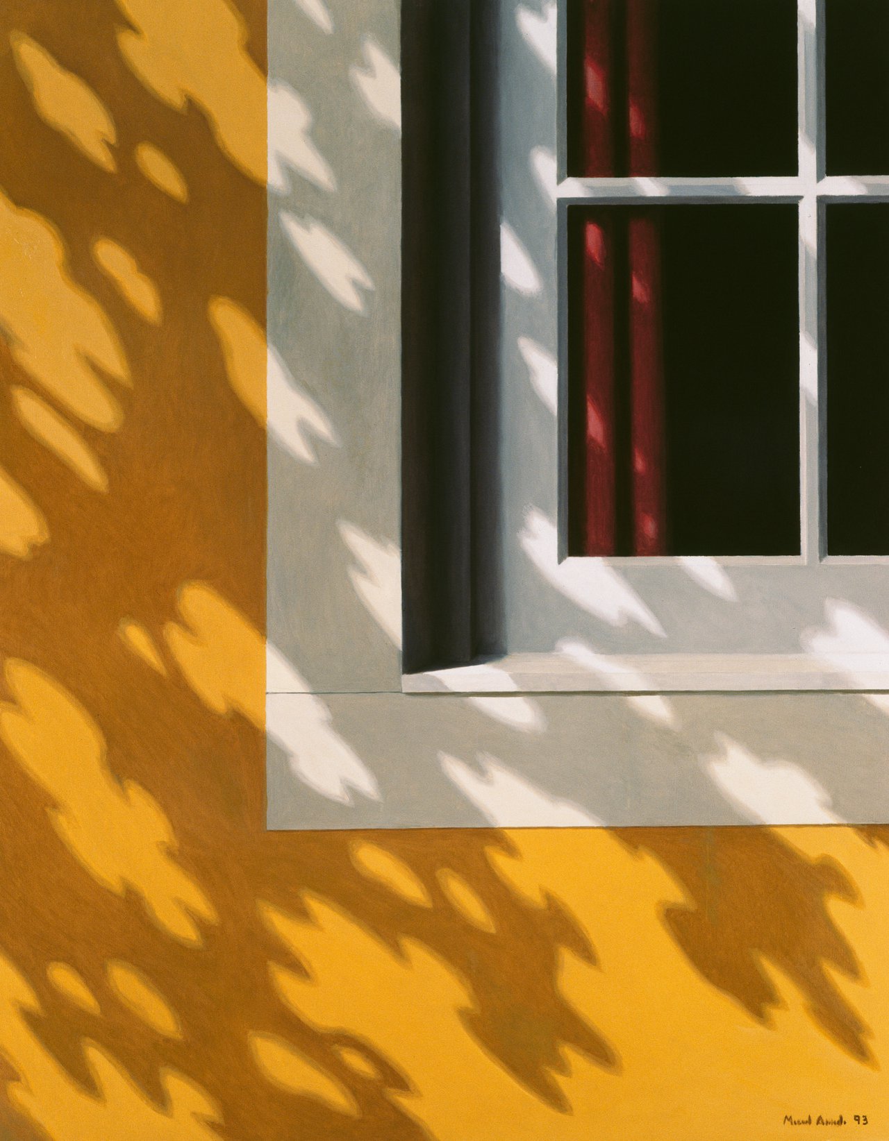 Window with Red Curtain