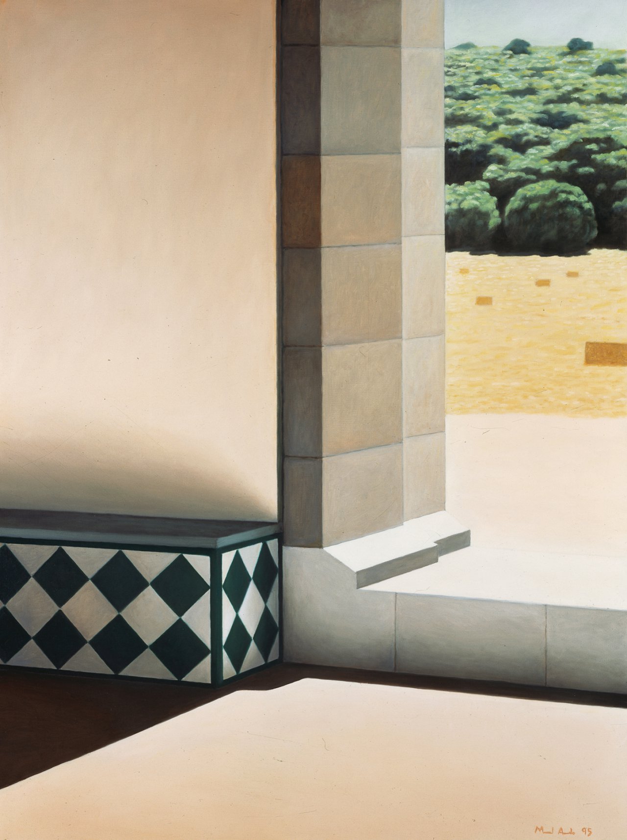 Corner with Tiled Bench